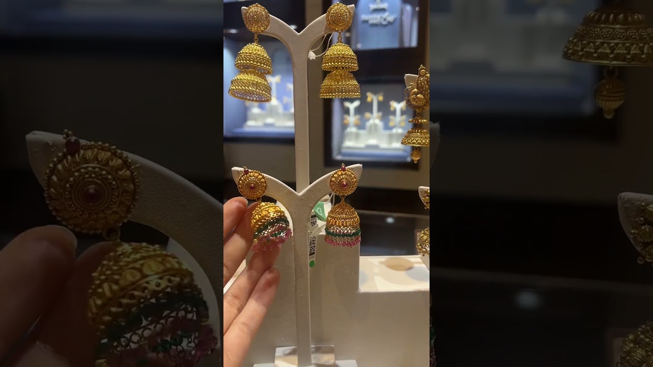Gold jhumka from Tanishq #jhumka #jhumki #jewellery #tanishq #gold #2025 #latest #shorts #trending