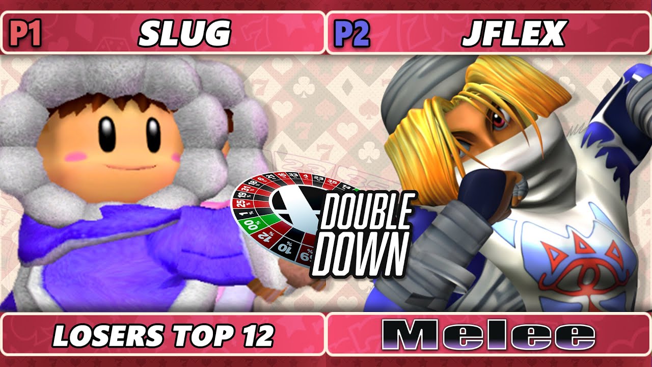Double Down 2022 Top 12 - SluG (Ice Climbers) Vs. Jflex (Sheik) SSBM Melee Tournament