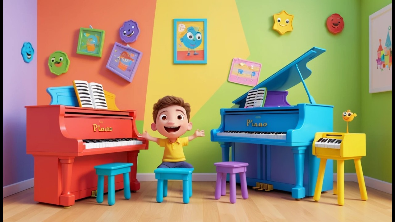 Six Little Toy Pianos Tap Tap Tap | Musical Instruments & Counting for Kids