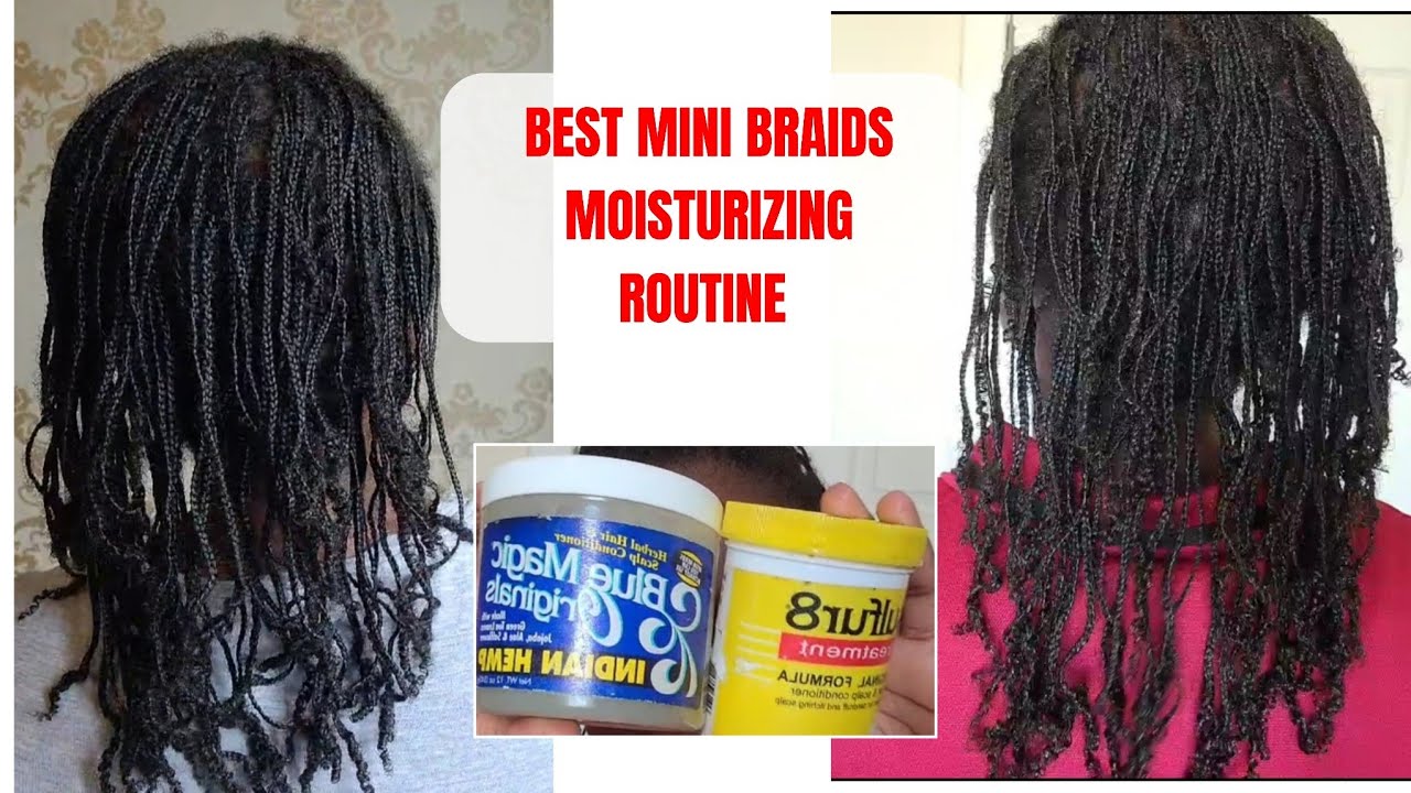 HOW TO MOISTURIZE, MAINTAIN & GROW NATURAL HAIR IN MINI BRAIDS | just 2 products 