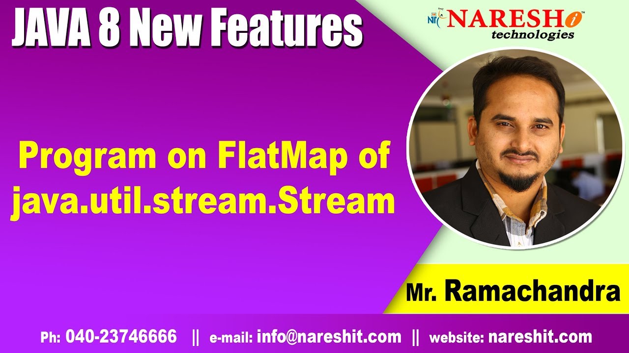Program on FlatMap of java.util.stream.Stream | Java 8 New Features | by Mr.Rama Chandra