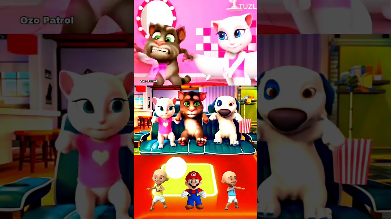 Talking Tom and Talking Angela Coffin Dance Tiles Hop EDM Rush #tileshop #shorts