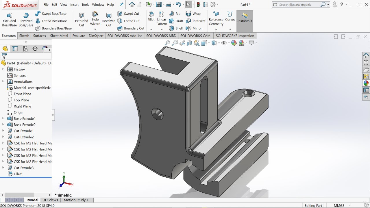 solidworks tutorial gear shift bracket 90
