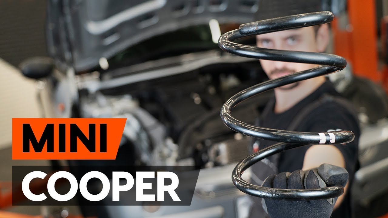 How to change front springs / front coil springs on MINI COOPER 1 (R50, R53) [TUTORIAL AUTODOC]