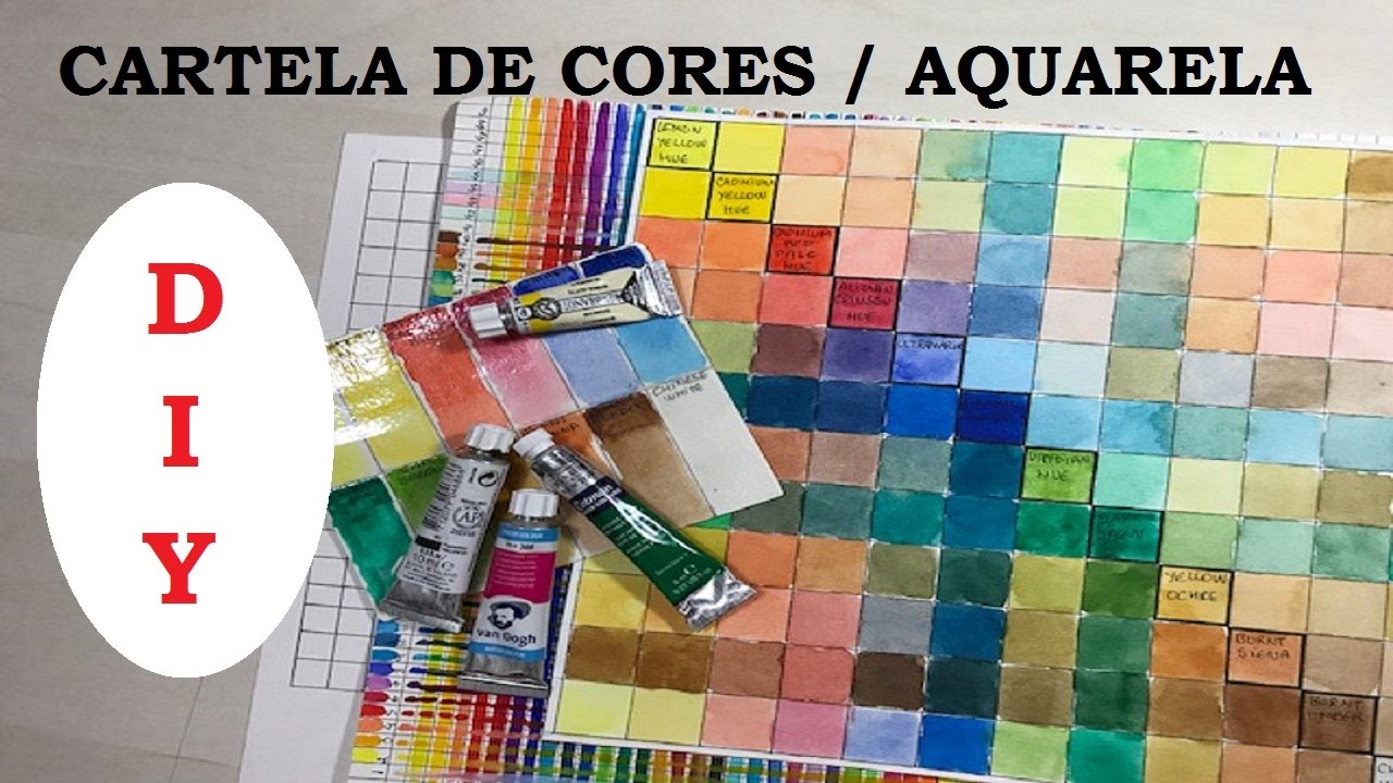 Como fazer Cartela de Cores em Aquarela #1 - DIY - Estúdio Brigit