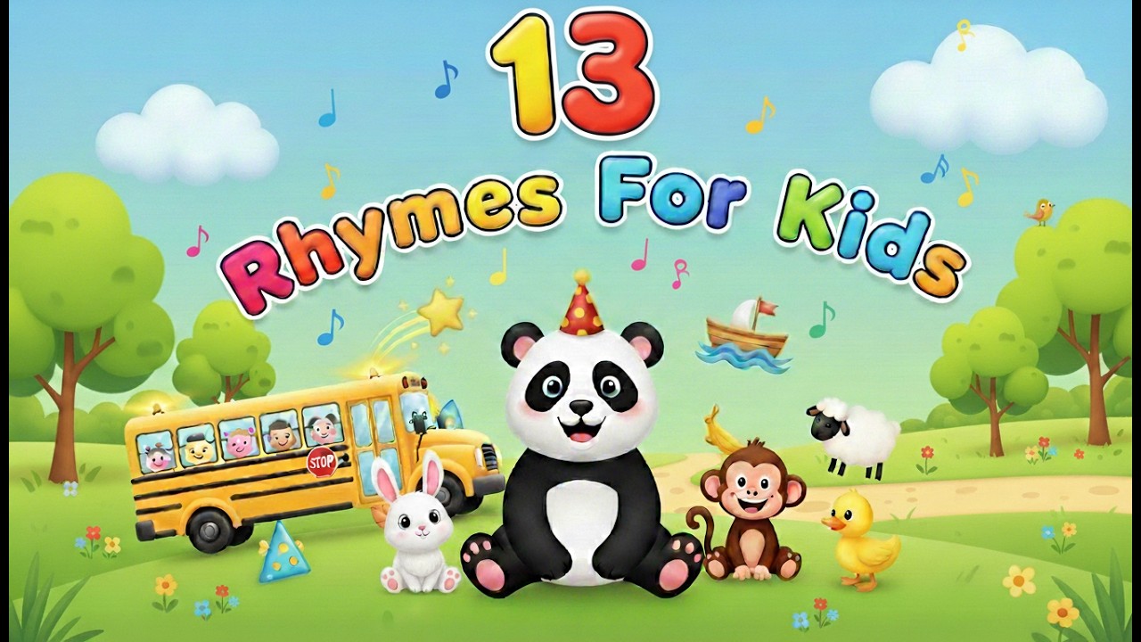 13 Kid's Rhymes, Wheels on the Bus, Old MacDonalds, 5 Little Ducks & more #nurseryrhymes #kidssongs