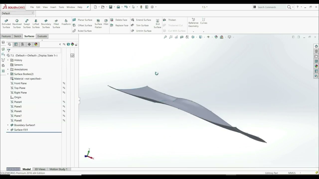 Solidworks Tutorial - Filled Surface Using Edge