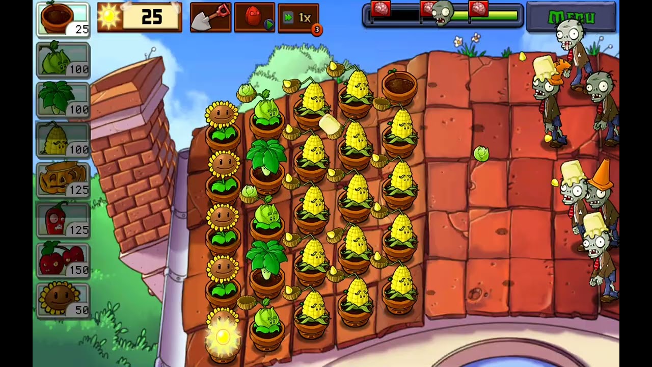Plants vs Zombies (Roof) Level 7