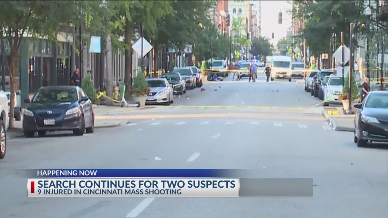 Cincinnati Police search for two suspects in mass shooting