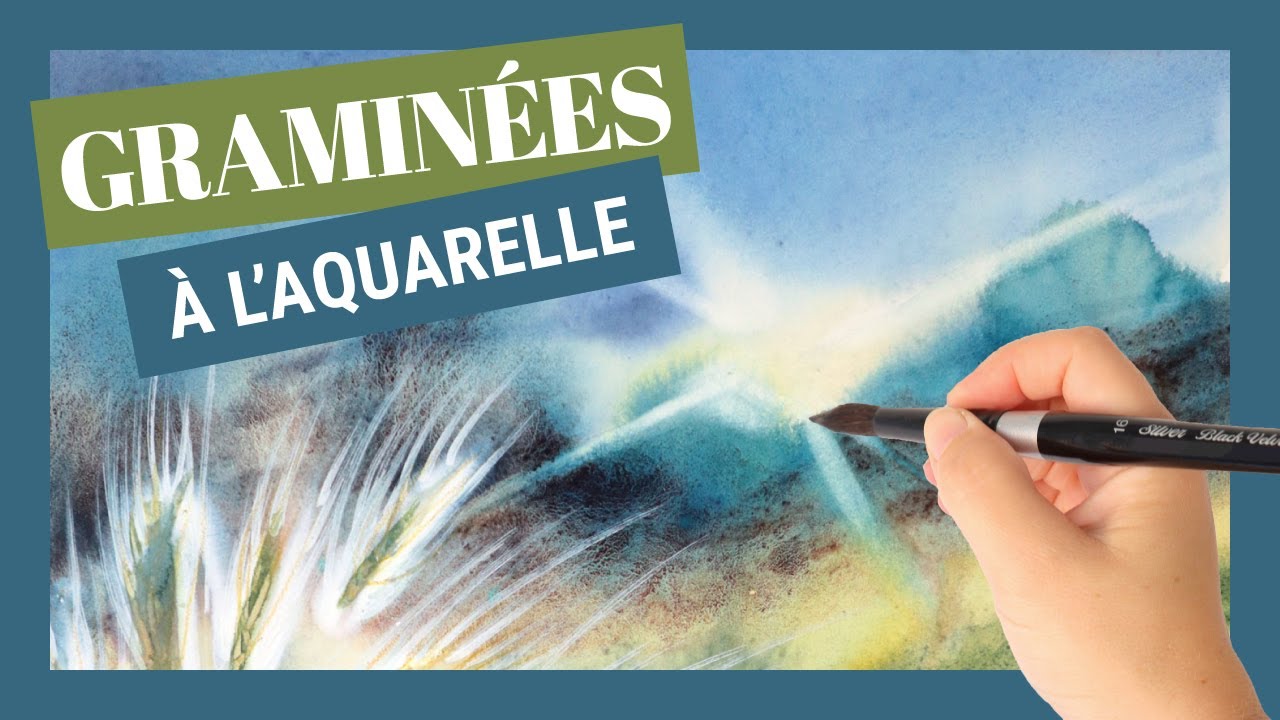 Peindre des graminées à l'aquarelle - Contre jour