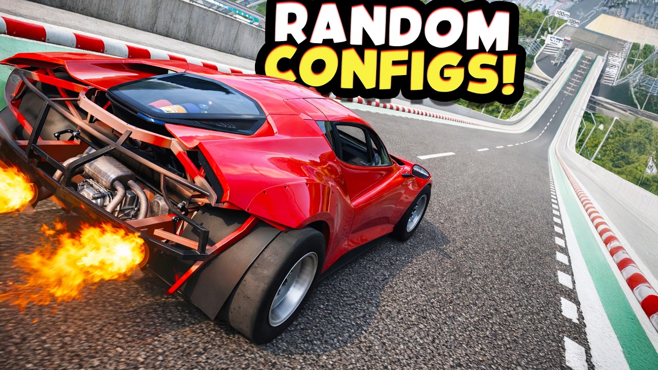 Which Randomly Generated Car Config Can Fly The Furthest On Car Jump Arena? PART 14 - BeamNG Drive