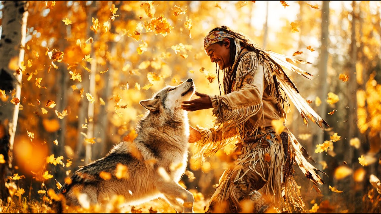 🍂 Осенний танец волка🐺Индейская флейта и барабаны для глубокой исцеляющей медитации