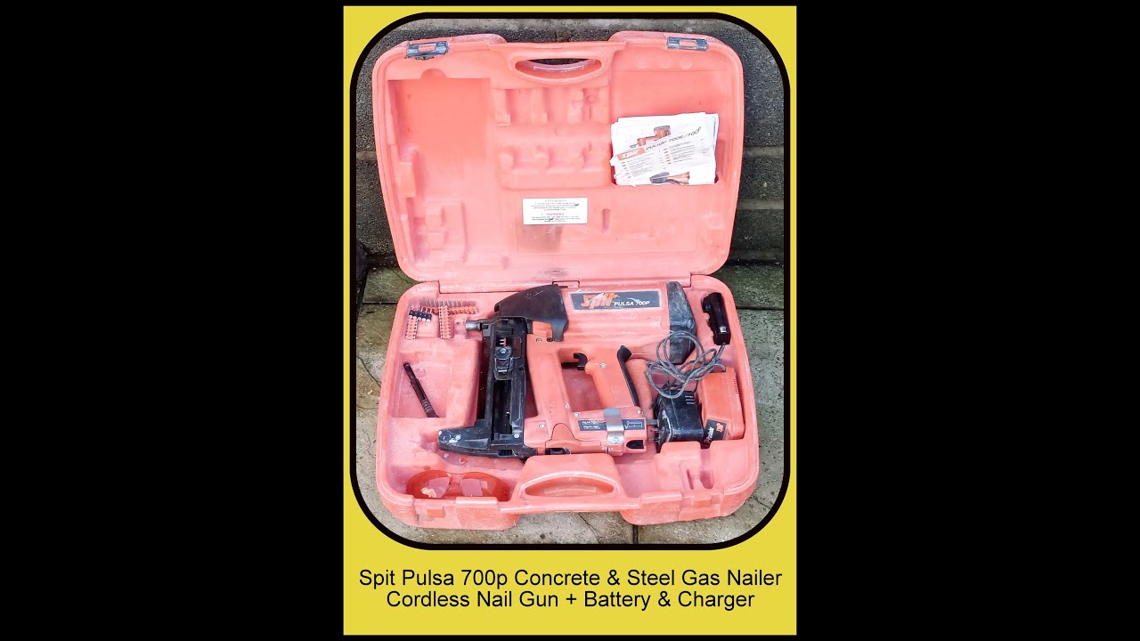Spit Pulsa 700p Concrete & Steel Gas Nailer Cordless Nail Gun + Battery & Charger