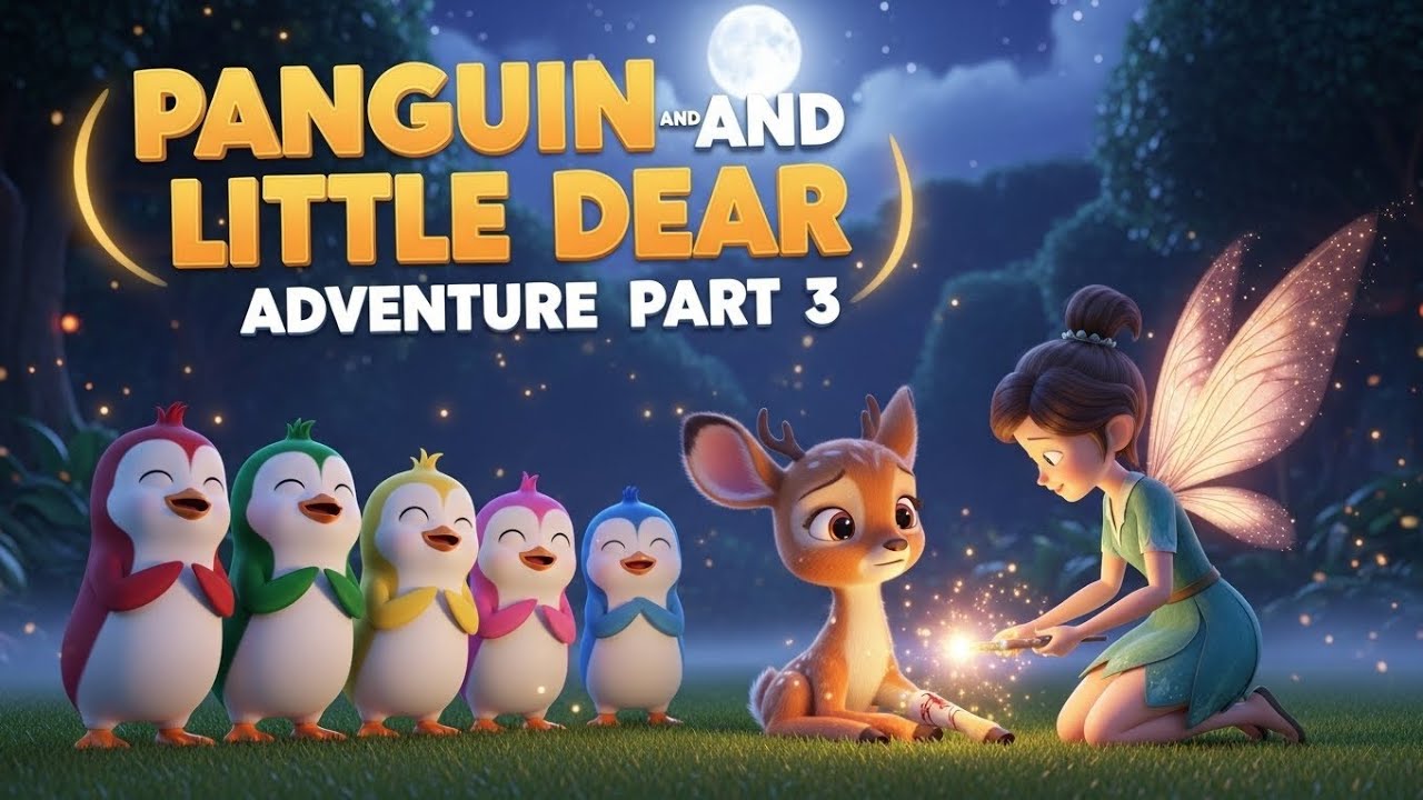 Penguin and Little Deer Adventure Part 3 | Magical Friendship Story for Kids 🌙🧚 | WonderBadstv