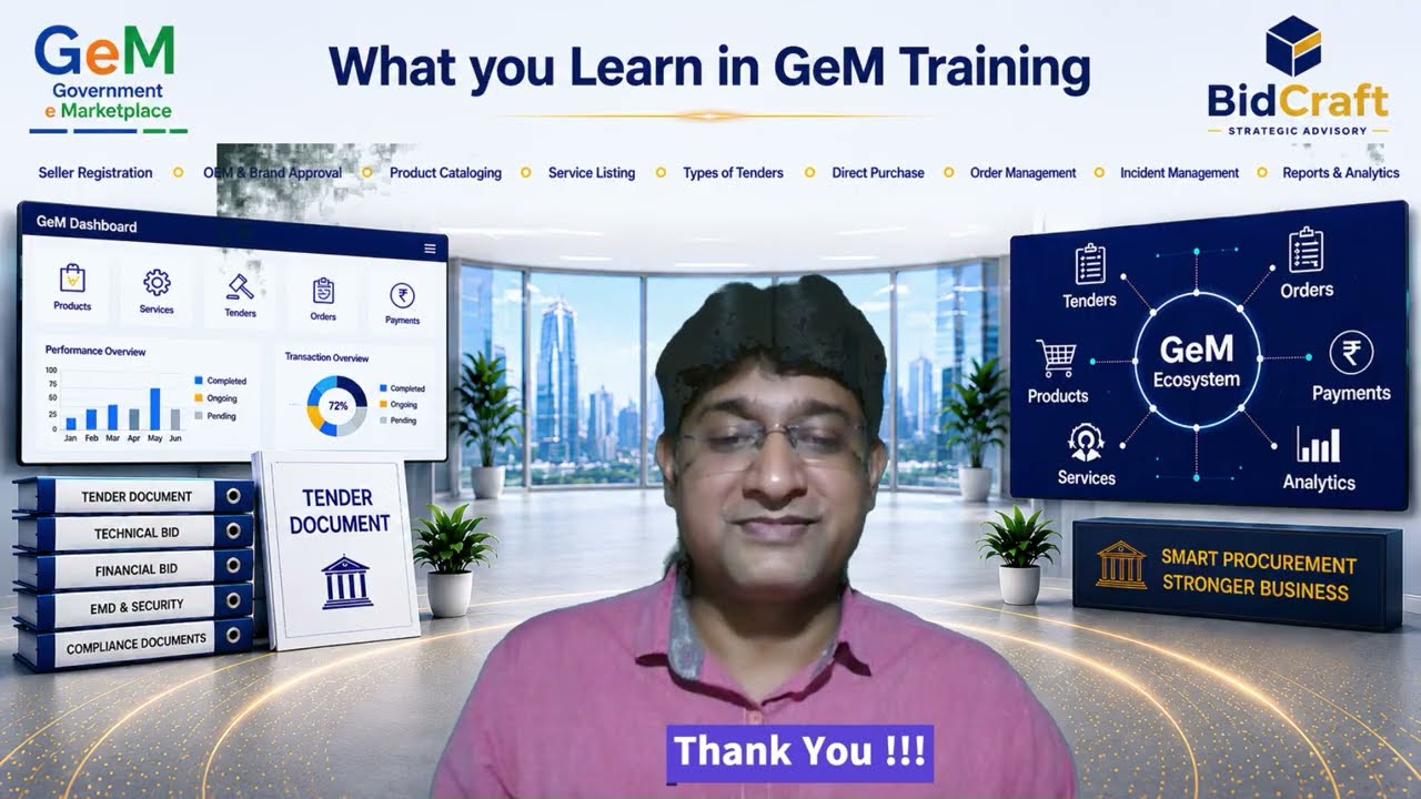 Complete end to end GeM Seller portal training I Government e Marketplace I GeM I BidCraft Advisory