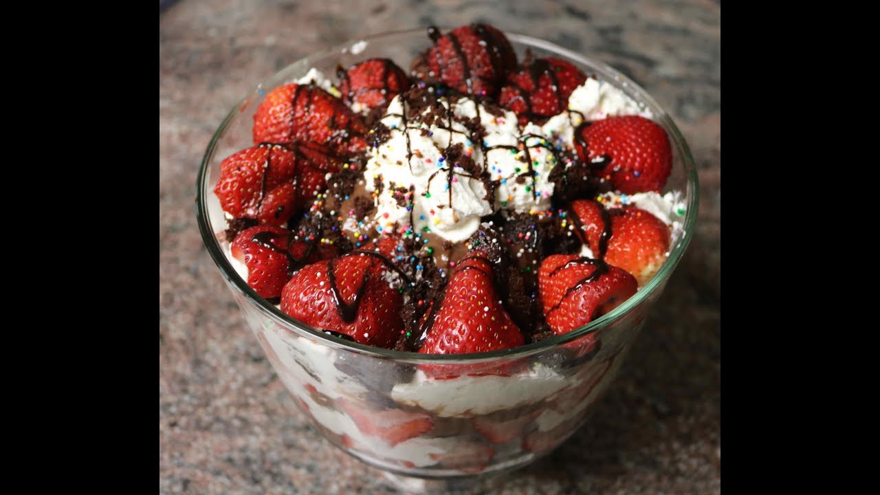 Chocolate Brownie Strawberry Trifle Cake Recipe - Cook with Me!
