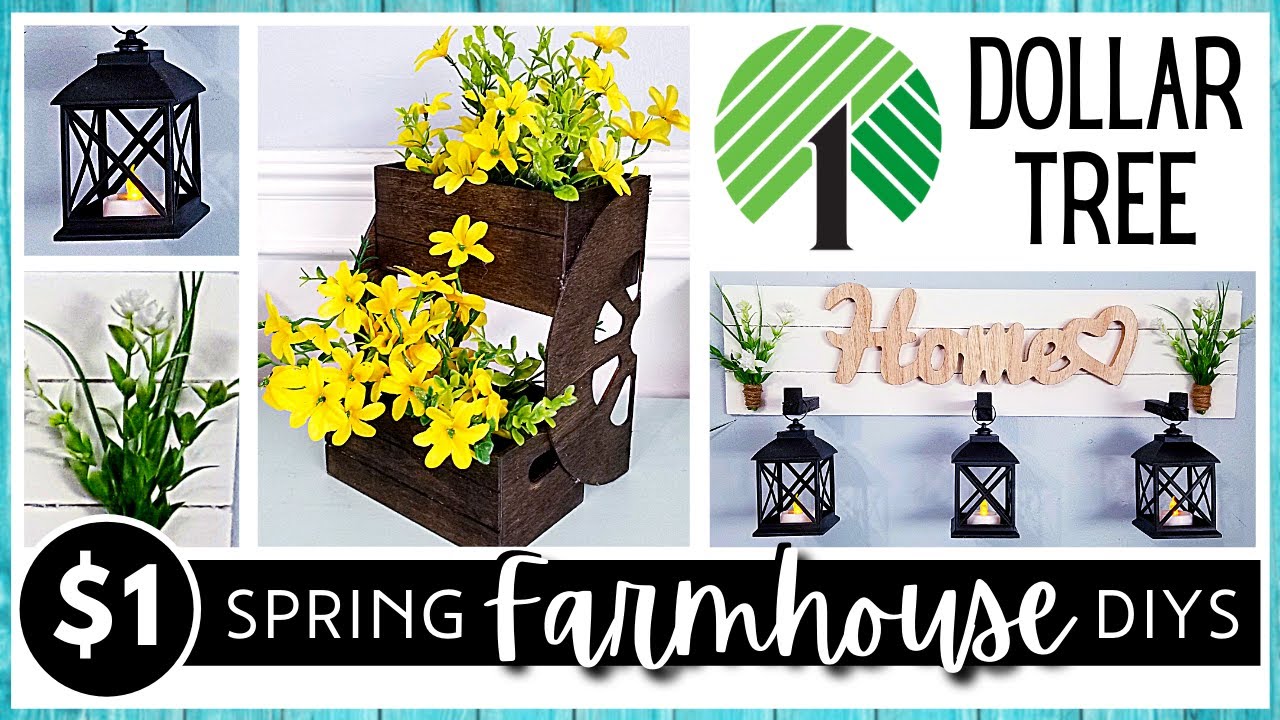 *NEW* ALL DOLLAR TREE DIY Home Decor | FARMHOUSE Spring Craft Projects | High End Look For Less!