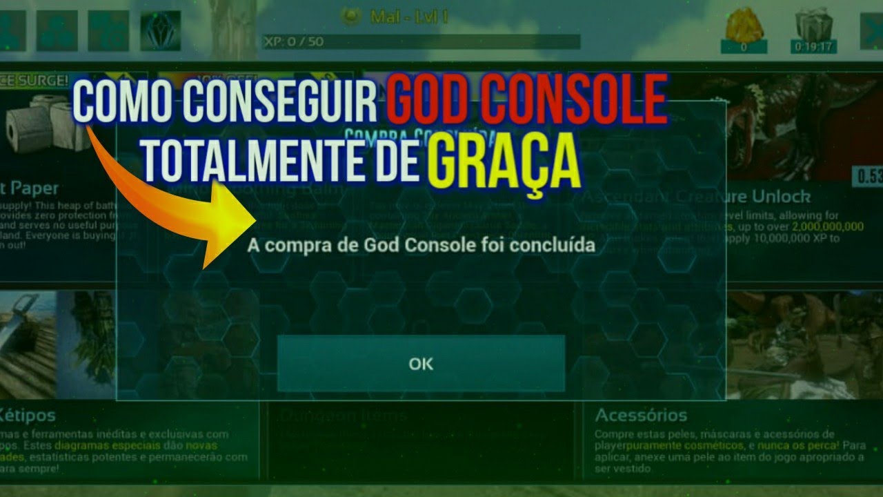 Como conseguir GOD CONSOLE grátis no Ark Mobile (FUNCIONANDO 2024)