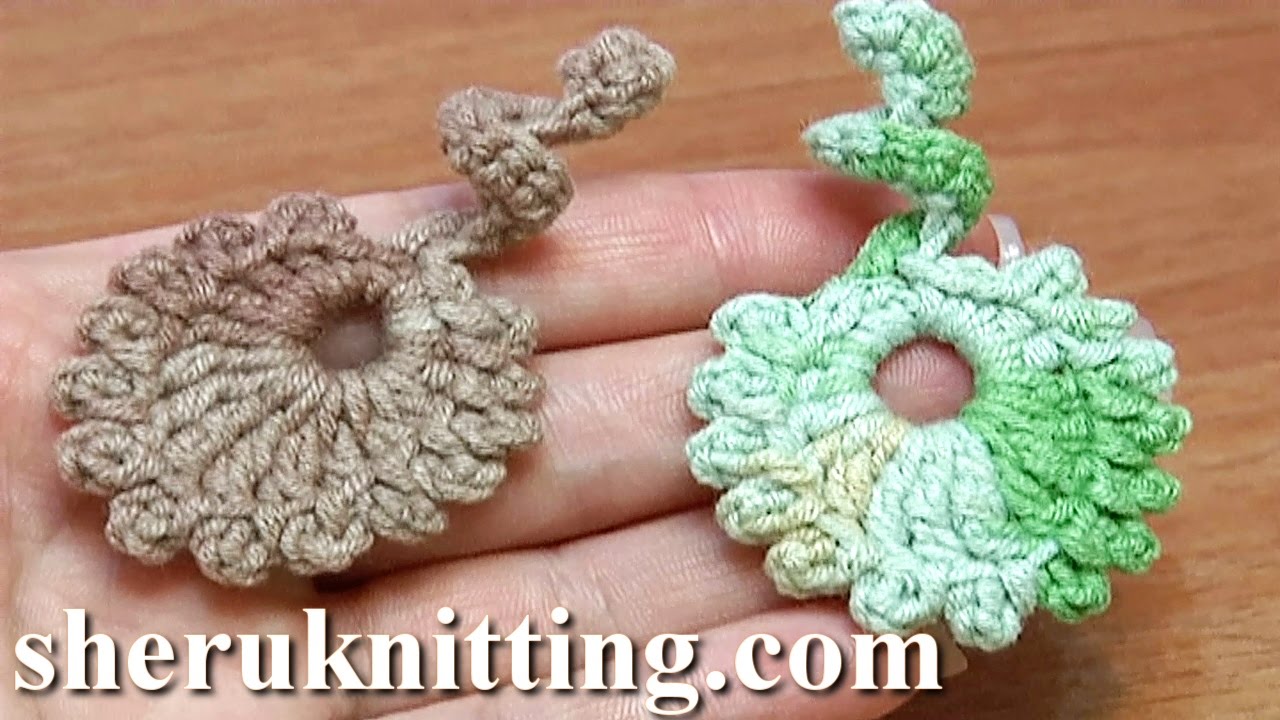 Crochet Round Leaf Spiral Leafstalk How To