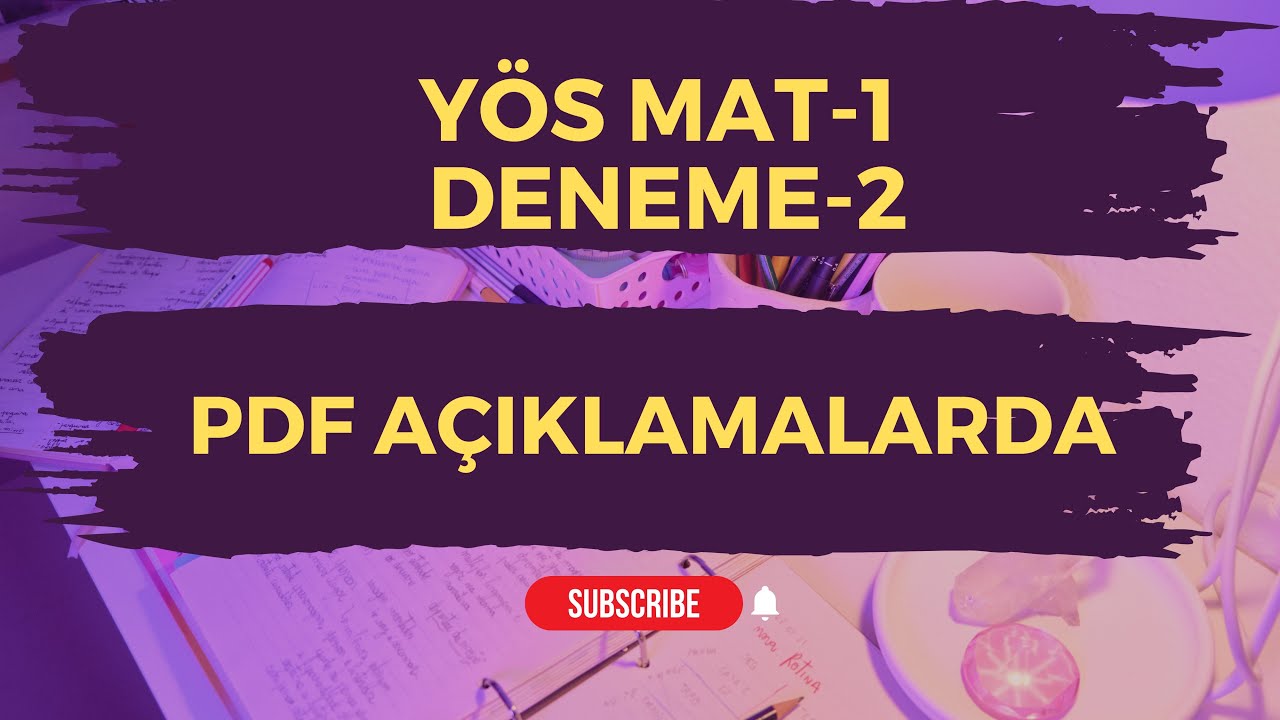 YÖS MATEMATİK-1 | DENEME - 2  ÇÖZÜMLERİ | TR YÖS-2 | YÖS SINAVI | (2024)