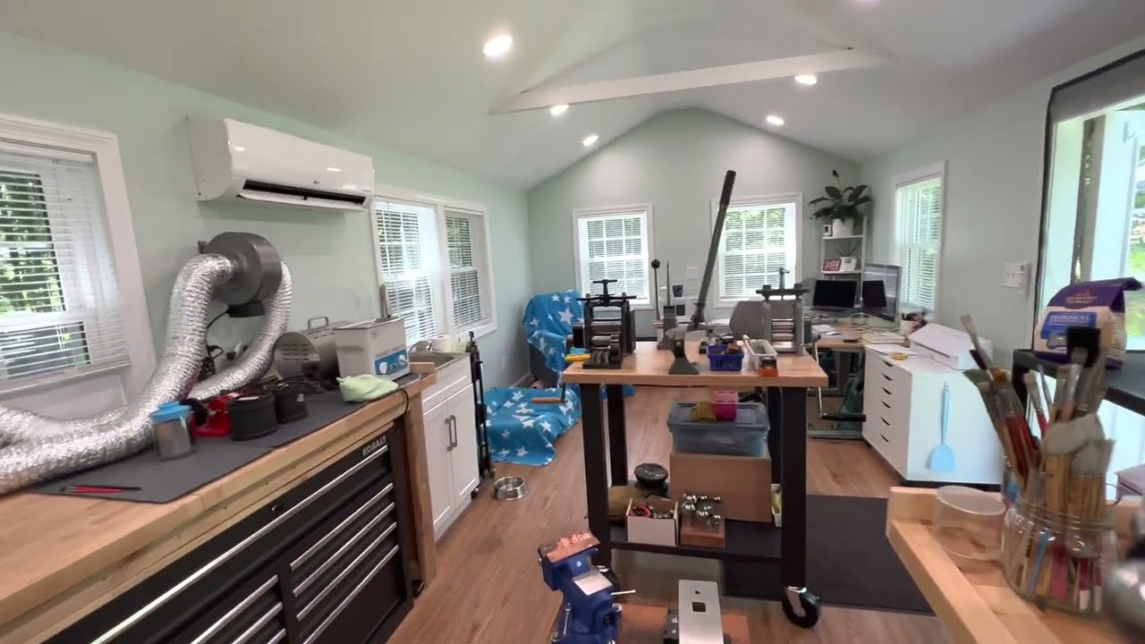 New jewelry studio she shed tour