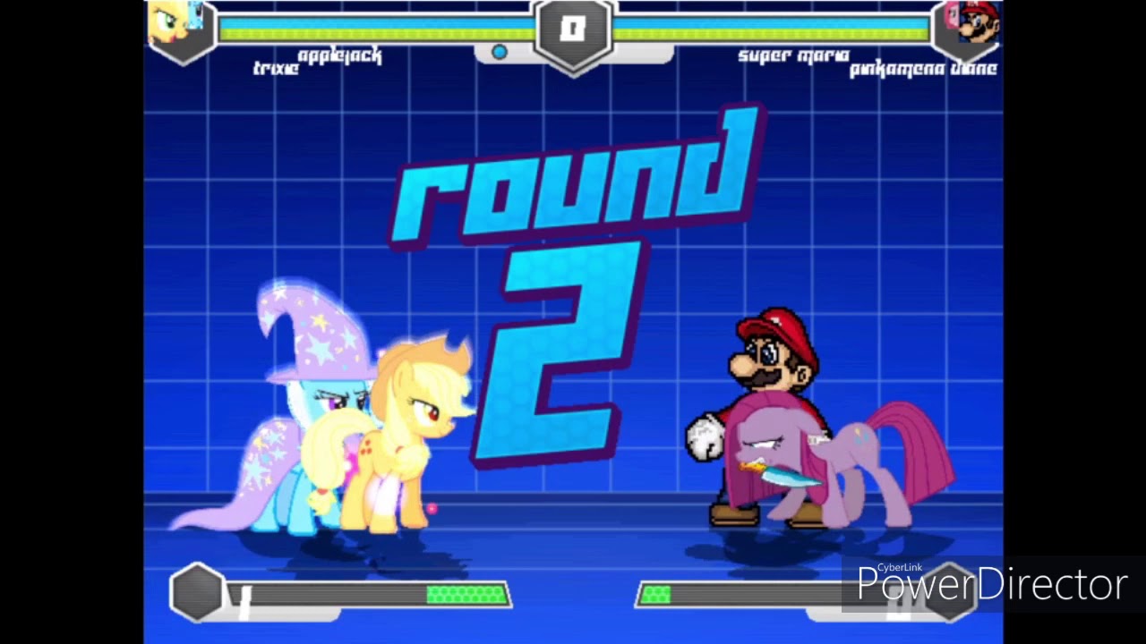 M.U.G.E.N Request 3: Applejack and Trixie vs Super Mario and Pinkamena
