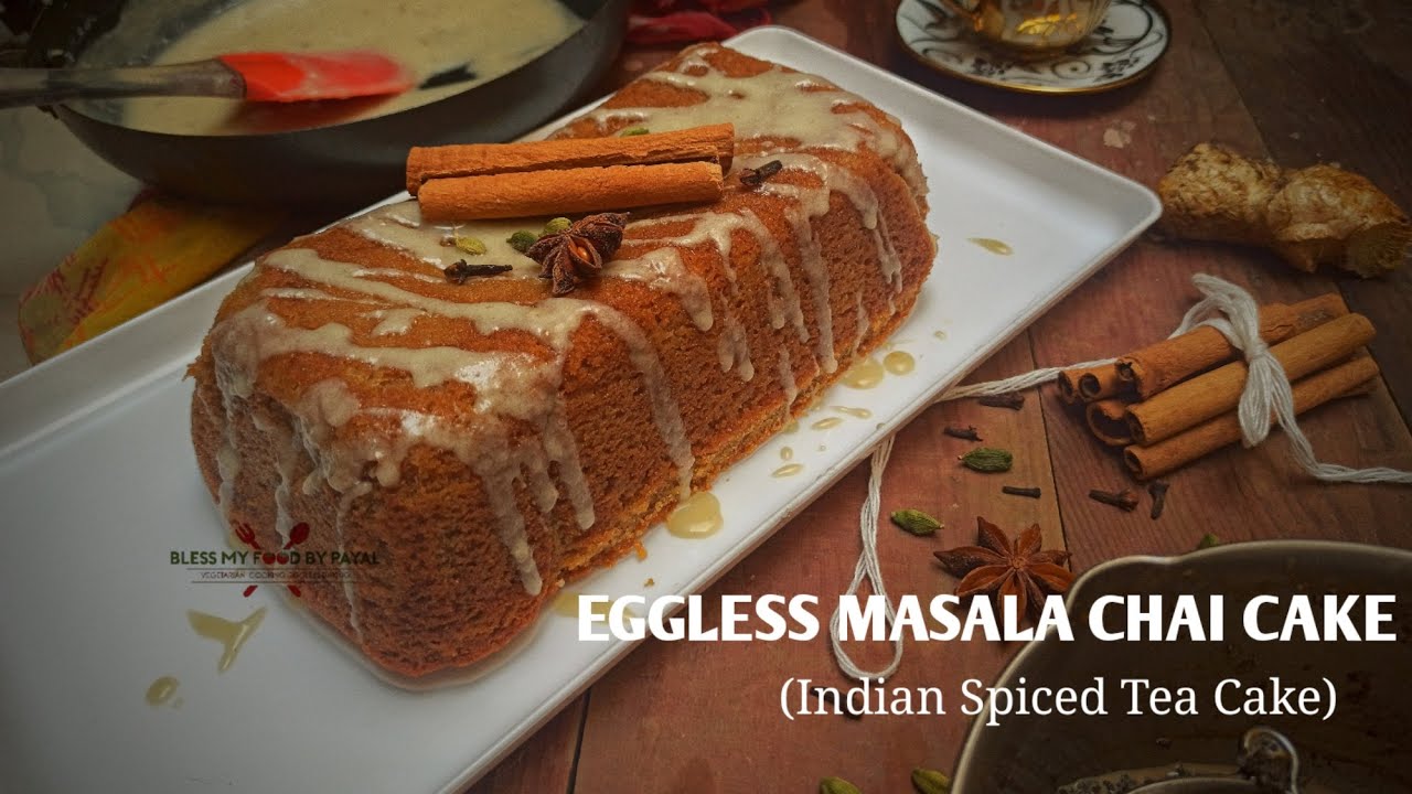 Eggless Masala chai cake with brown butter glaze | tea cake recipe