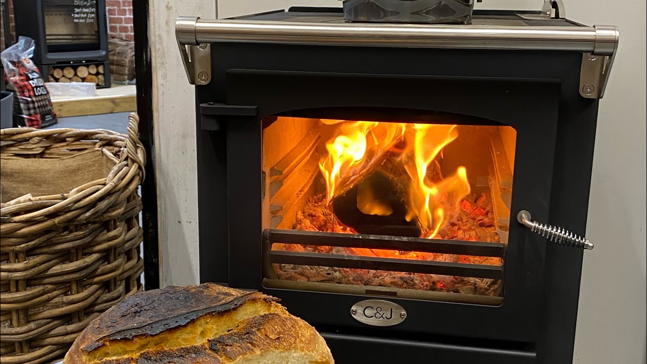 Charlton & Jenrick Bakechef wood burning cooking stove - baking sourdough bread at Natural Heating