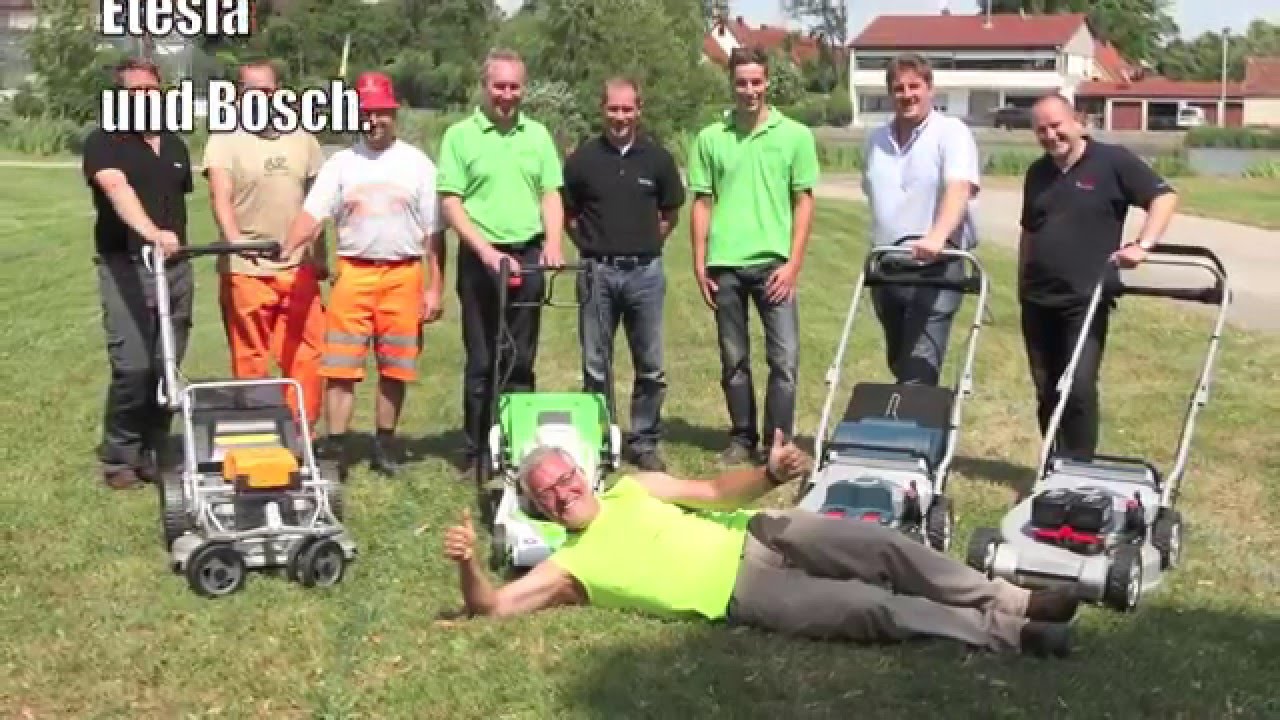 Akkumähervergleich Bosch, Pellenc, Etesia