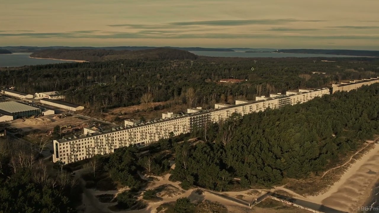 Prora - Kraft durch Freude Seebad Rügen - heute, von oben 4K