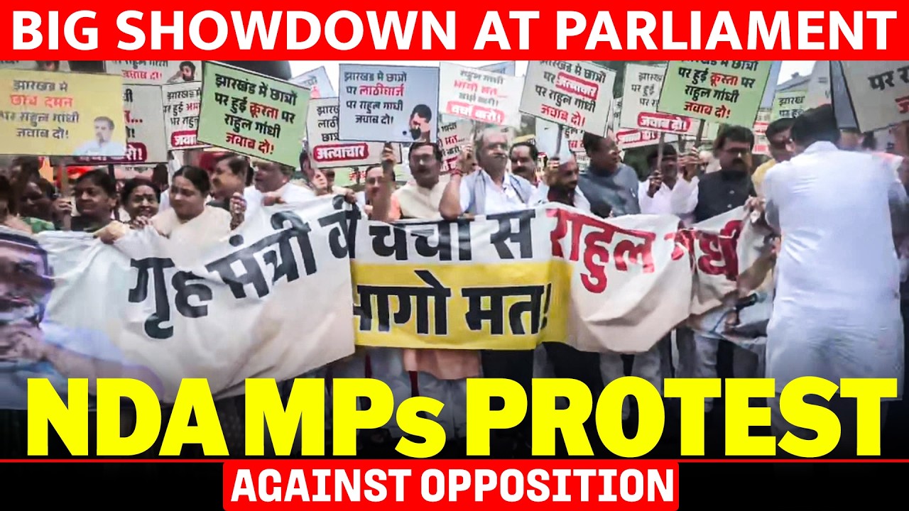 WATCH LIVE: NDA MPs Protest at Parliament, Say HM Amit Shah Ready for Student Protest Debate | BJP