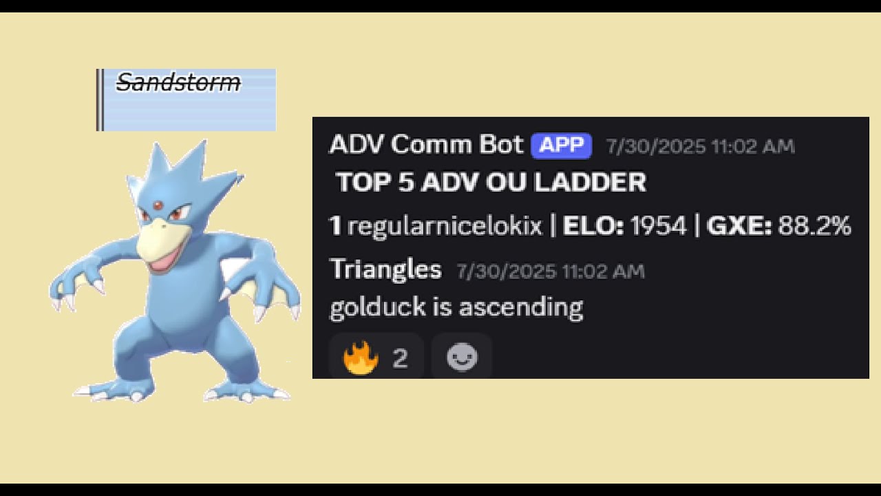 How did GOLDUCK hit Rank 1 (1950 Elo) in Gen 3 OU??? Let's find out.