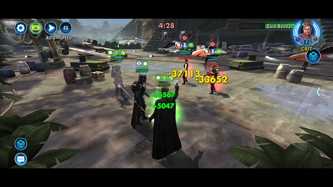 SWGOH Grand Arena 3v3 Dark Trooper Moff Gideon vs Dash Rendar scoundrels.