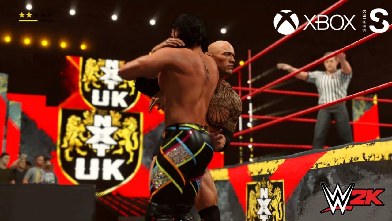 WWE 2K - The Rock vs Seth Rollins - NXT UK Full Match | [4k60fps]