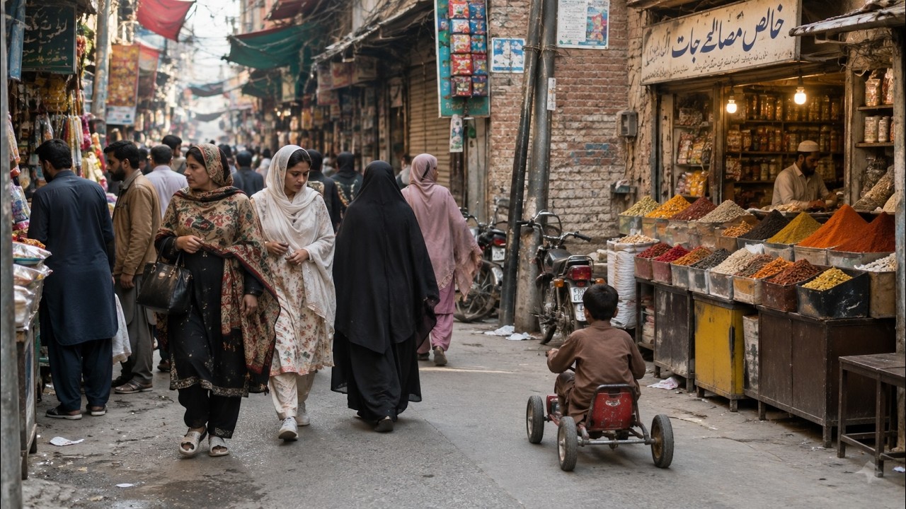🇵🇰 Лахор, Пакистан: Жизнь местных жителей на знаменитом рынке Холл-роуд | Пешеходная экскурсия в ф