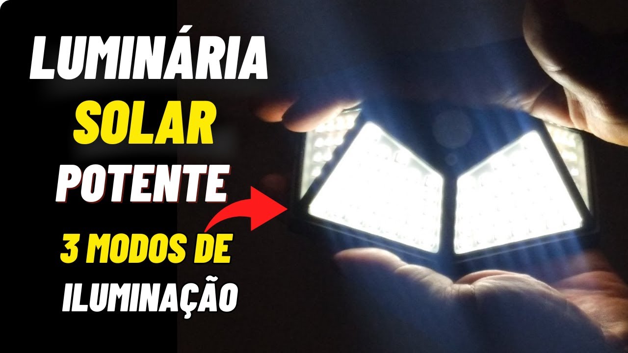 ✴️TESTEI LUMINÁRIA SOLAR PAREDE 100 LED COMO USAR SENSOR de PRESENÇA 3 FUNÇÕES LAMPADA