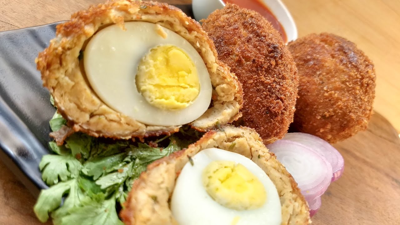 Egg Kabab | Scotch Egg Indian Style | Fired Egg With Chicken Keema | Herbs and Flavours