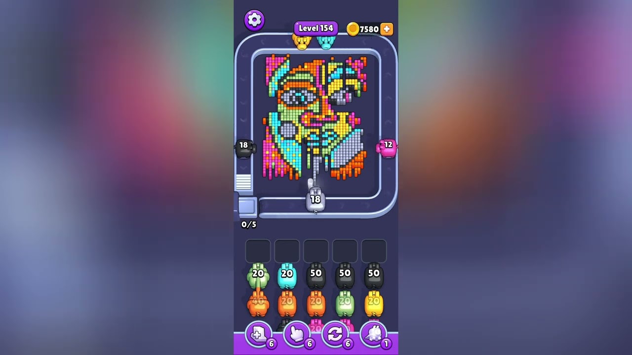 Pixel Flow Level 154 Solution Walkthrough 