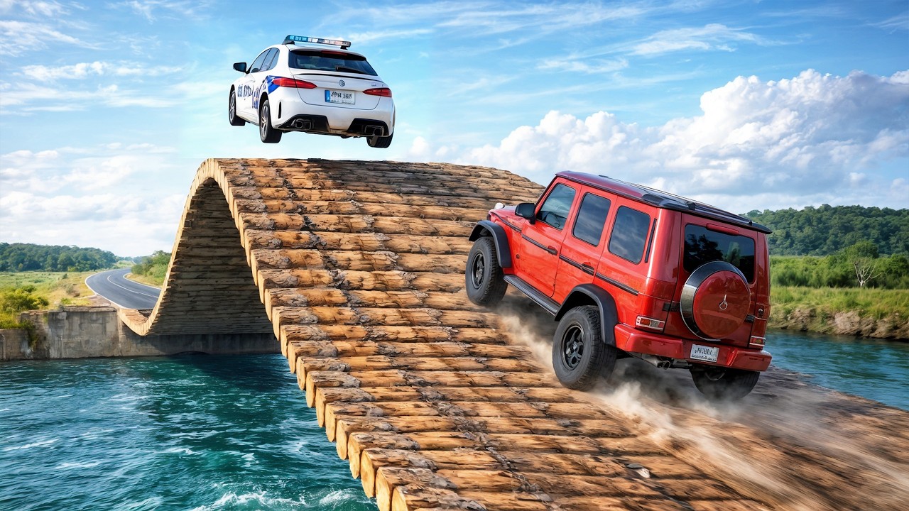 Cars vs Ramp Bridge Challenge #1 in BeamNG Drive!