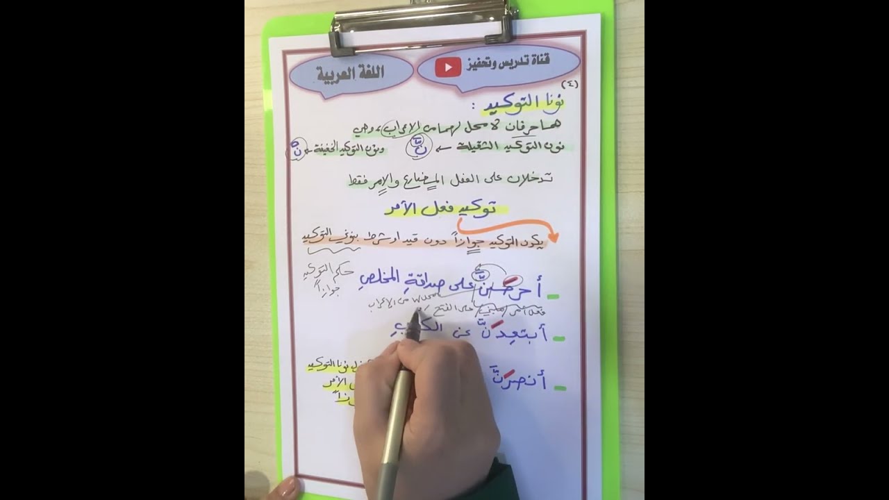 التوكيد _ التوكيد بالحرف للصف السادس الاعدادي المنهج الجديد ٢٠٢٣
