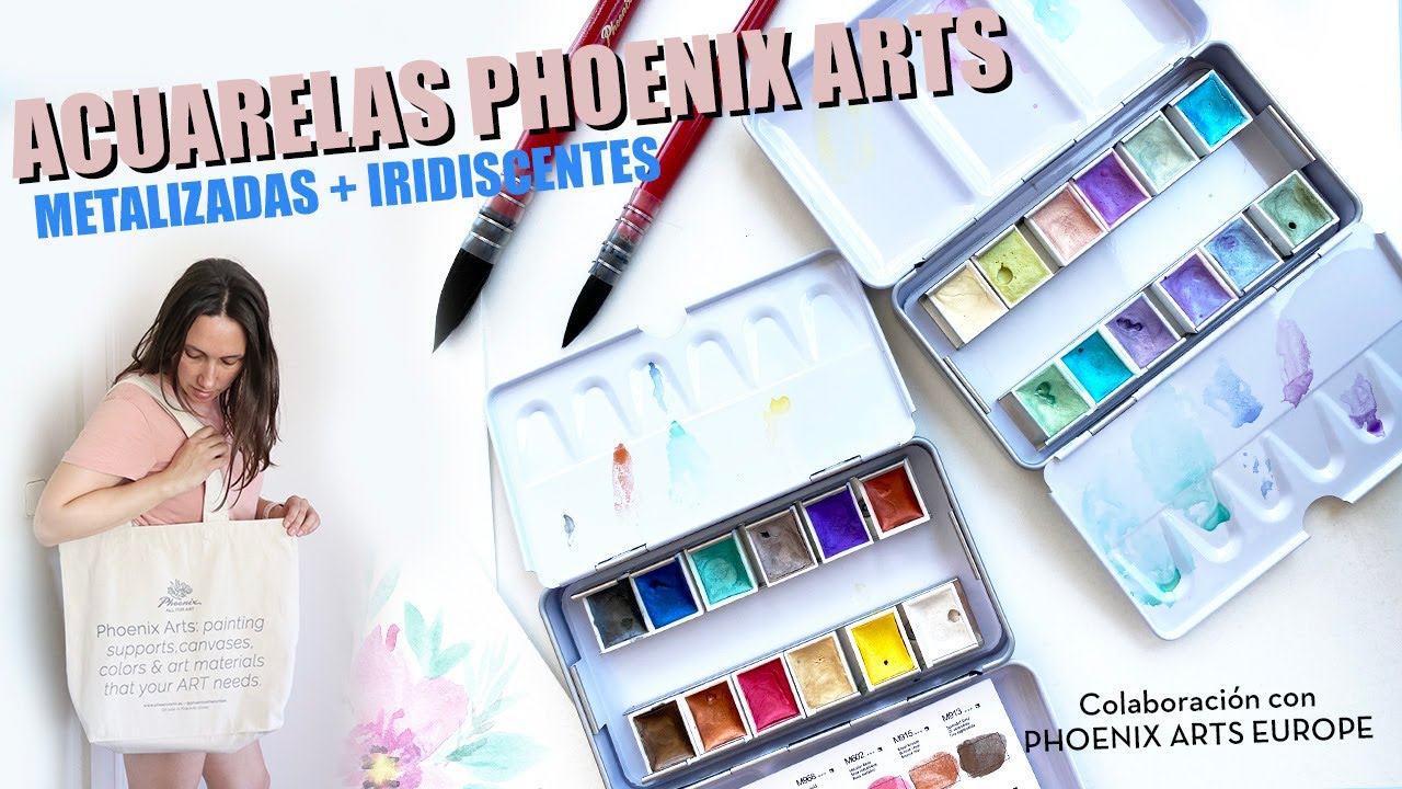 Phoenix Arts Europe. Probando las Acuarelas Metálicas y e Iridiscente