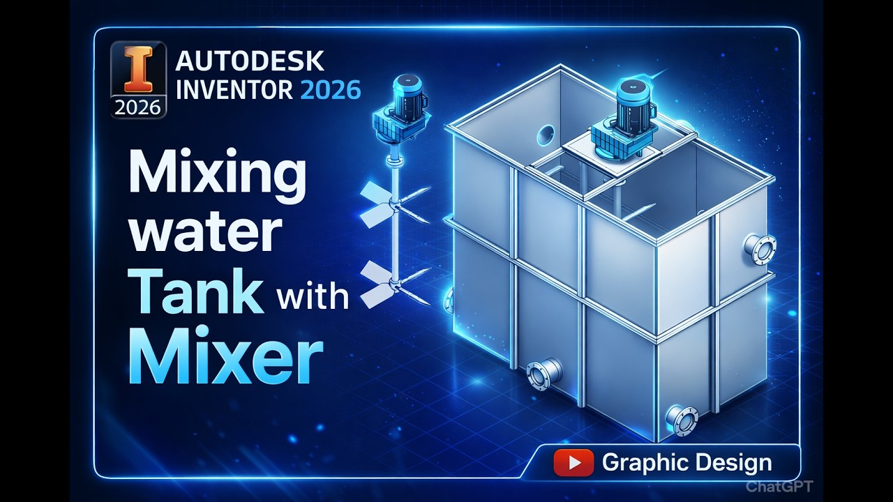 How to Create a Mixing Water Tank in Autodesk Inventor 2026 | Step-by-Step Tutorial