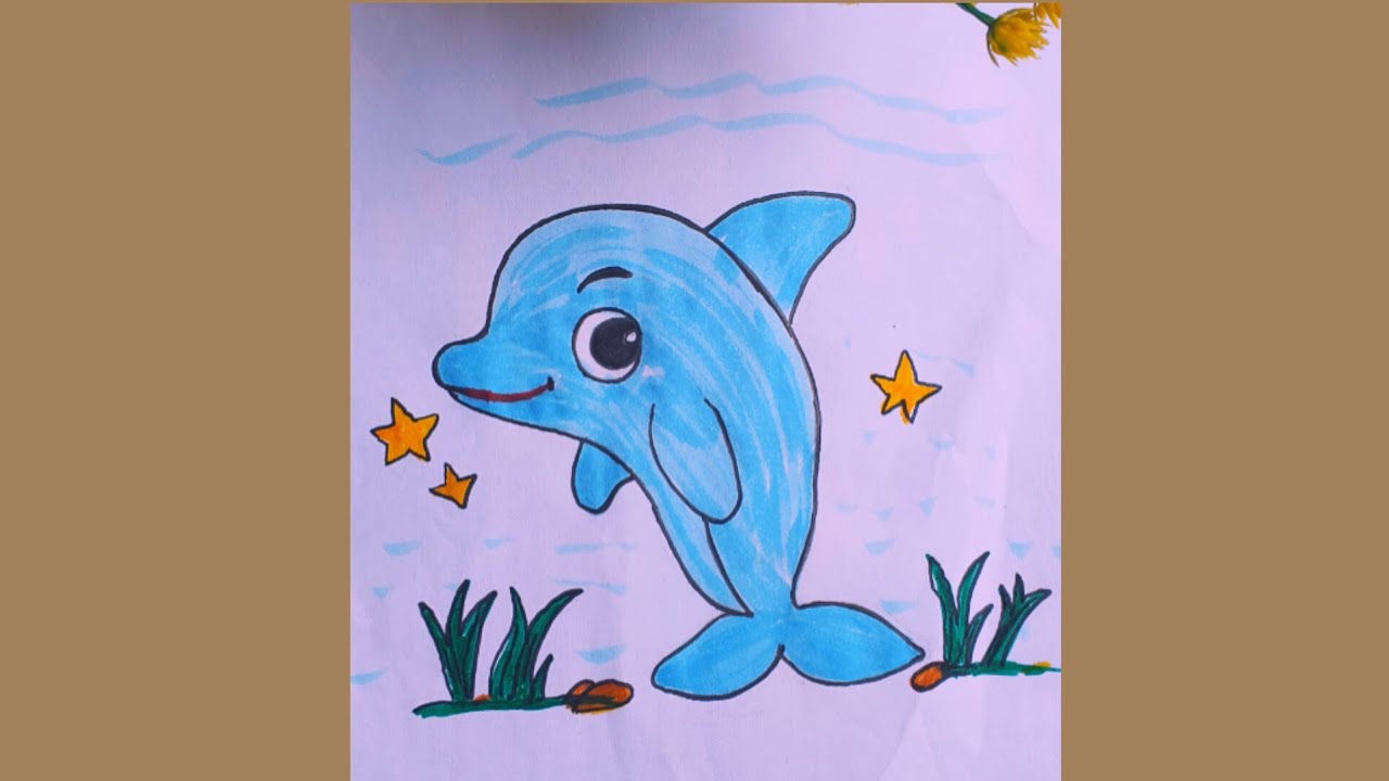 How to draw Dolphin Fish🐬 drawing ||Easy drawing for kid's||stepbystep#youtube #drawing AnuArt&Craft