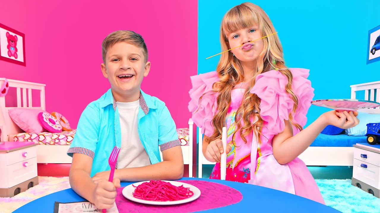 Diana Barbie und Roma Ken Pink vs. Blau Challenge