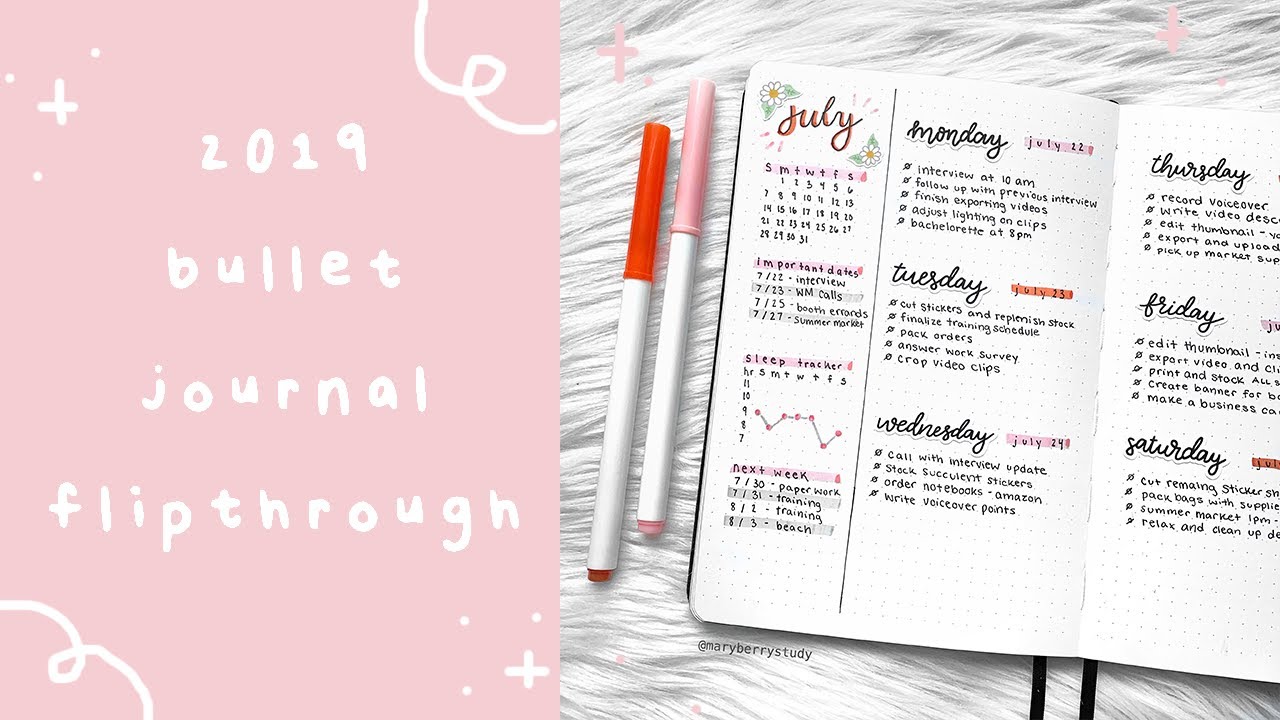 2019 Bullet Journal Flip Through | Ideas for Bullet Journal Beginners ✨