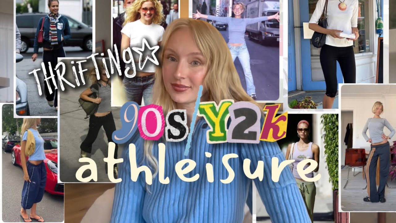 THRIFT WITH ME! 90s/Y2k athleisure + try-on and styling haul