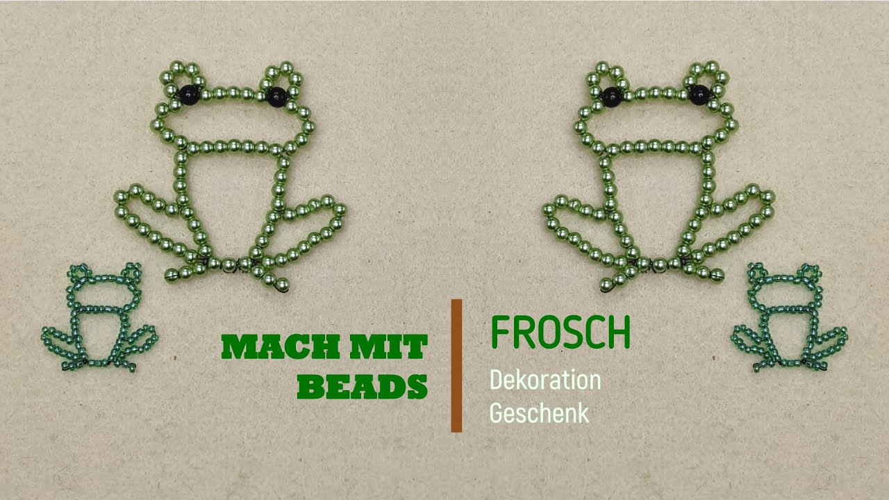 Frosch Kröte aus Perlen 🐸 DIY Perlentiere, Dekoration, Geschenk