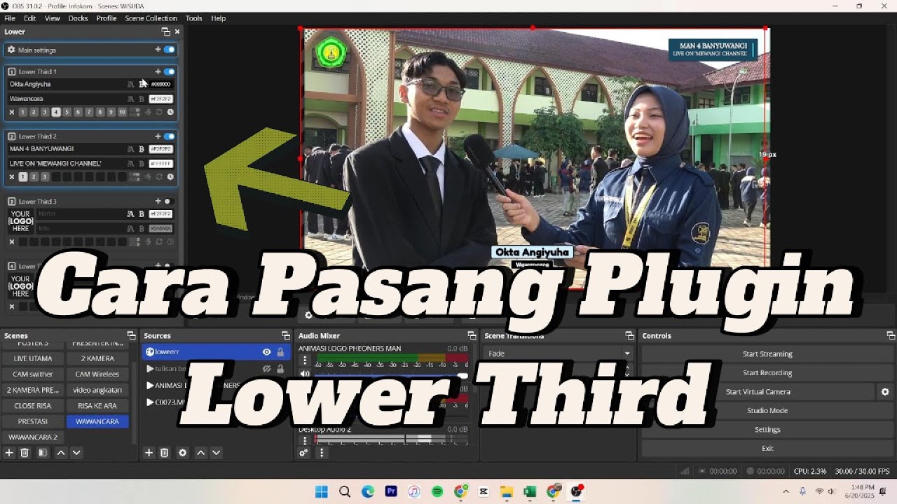 How to Install Lower Third in OBS Studio to Display Logo and Name Animations During Live Streaming