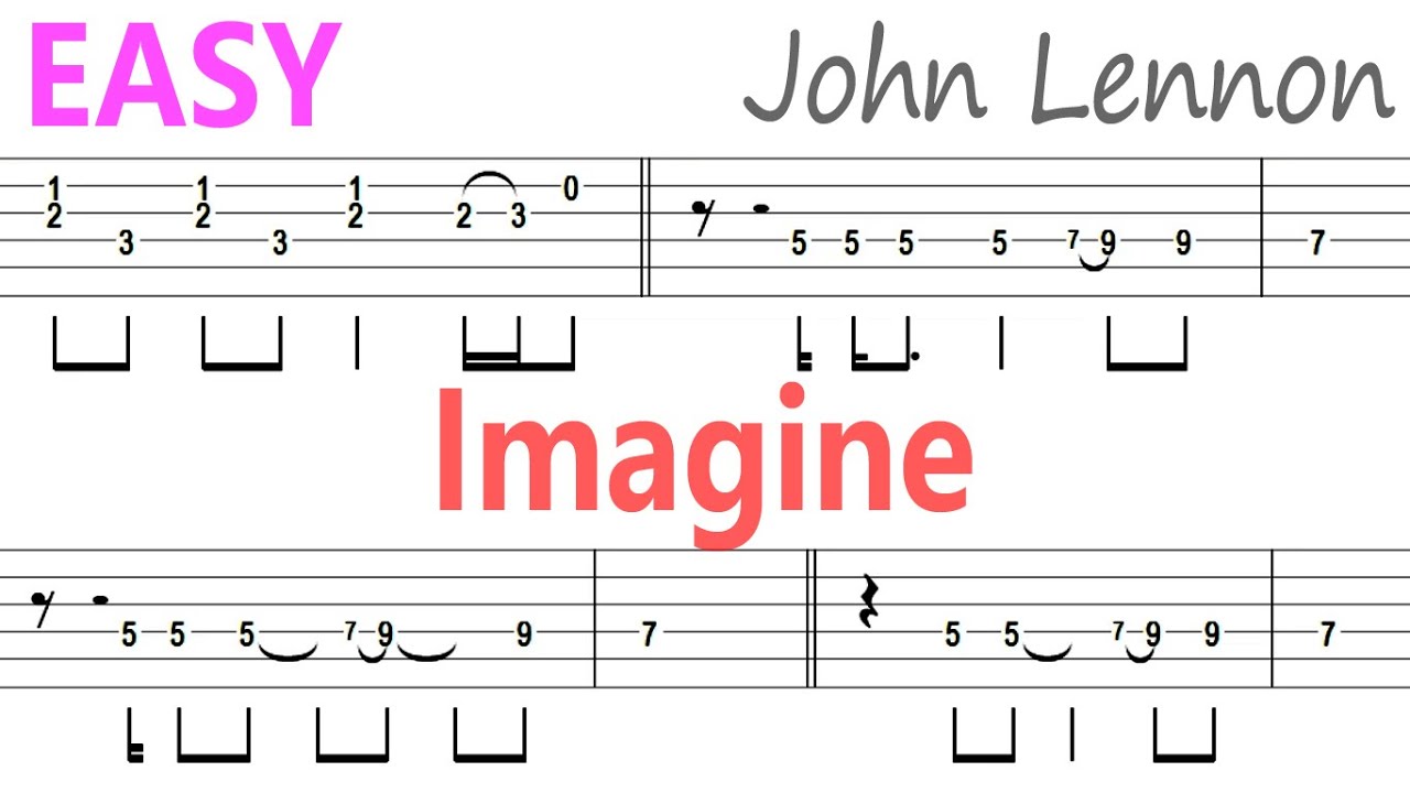 John Lennon - Imagine / Guitar Solo Tab+BackingTrack