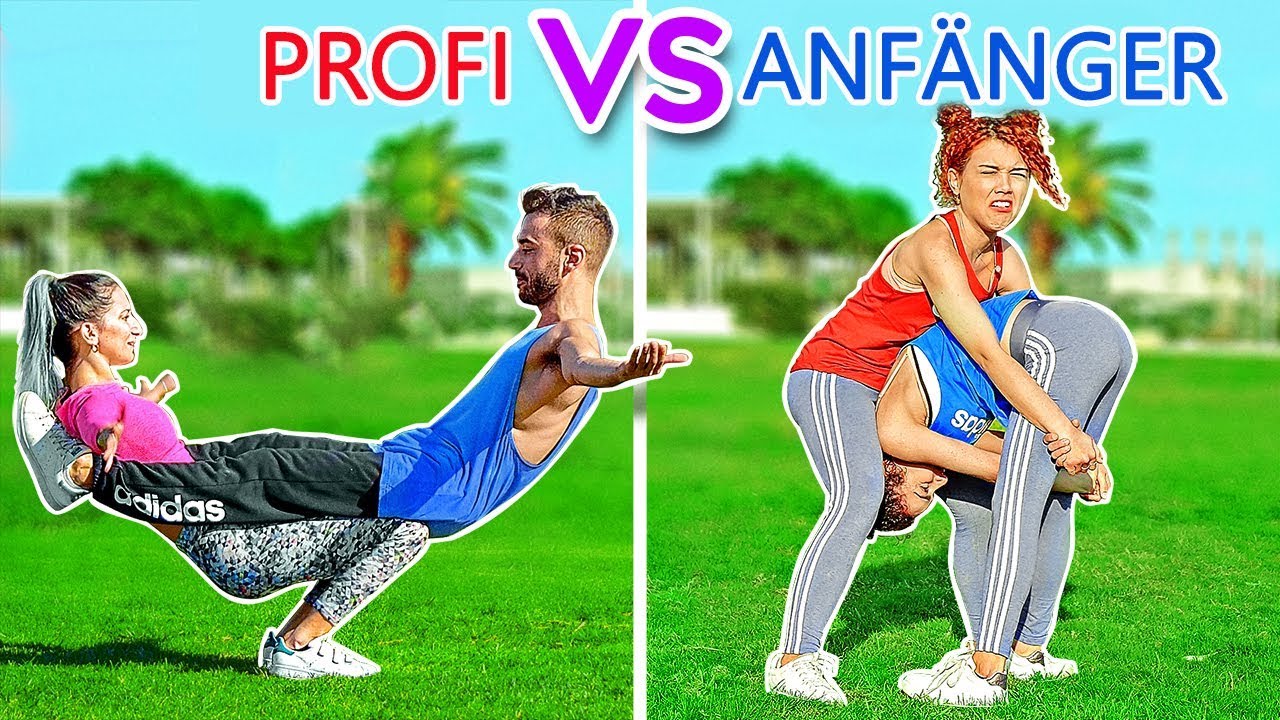 ULTIMATIVE AKROBATIK-HERAUSFORDERUNG! PROFI vs ANFÄNGER! Unmögliche Gymnastik-Tricks